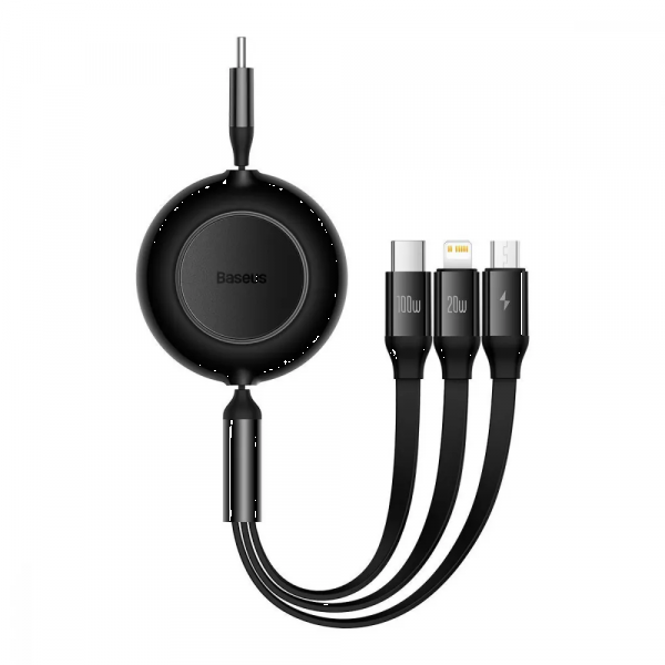 Фото - Кабель Baseus Bright Mirror 2 Series 3-in-1 Micro USB+Lightning+Type-C 100W 1.1 m Black (CAMJ010201)