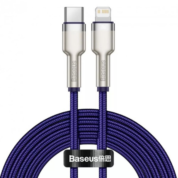 Фото - Кабель Baseus Cafule Metal Type-C to Lightning PD 20W (2m) Purple (CATLJK-B05)