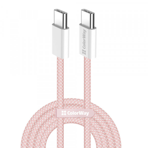 Фото - Кабель Colorway Type-C - Type-C (PD Fast Charging 60W) 3.0А 1м рожевий (CW-CBPDCC061-P)