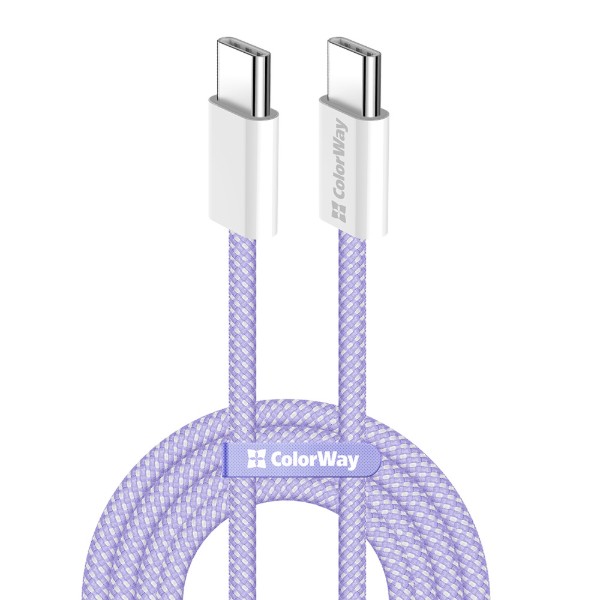Фото - Кабель Colorway Type-C - Type-C (PD Fast Charging 60W) 3.0А 1м фиолетовый (CW-CBPDCC061-PU)