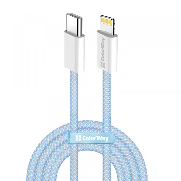 Фото - Кабель Colorway Type-C - Apple Lightning (PD Fast Charging 27W) 1м синій (CW-CBPDCL061-BL)