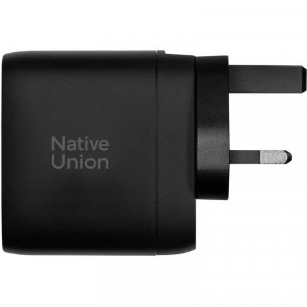Фото - Мережевий зарядний пристрій Native Union Fast GaN Charger PD 67W 3 Ports Black (FAST-PD67-BLK-2CA)