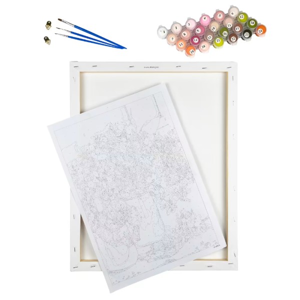 Фото - Картина за номерами Strateg Дівчина 20х20 см (HH7111)