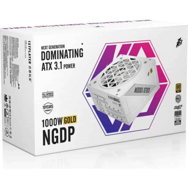 Фото - Блок питания для ПК 1stPlayer HA-1000BA4 1000W White (NGDP-GLD-1000-WH-EU)
