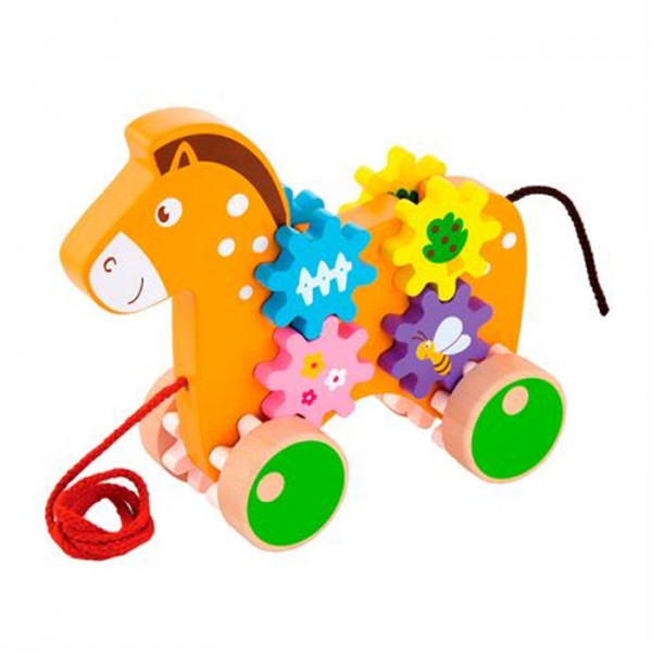 Фото - Каталка Viga Toys Коник із шестерінками (50976)