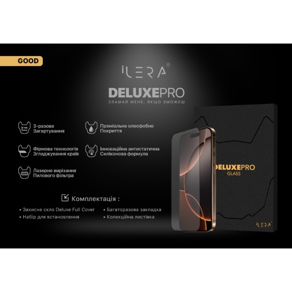 Фото - Защитное стекло для смартфона ILera DeLuxe Original Glass for iPhone 17e/16e/14/13/13 Pro (iLDel16E)
