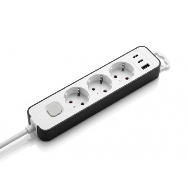 Фото - Сетевой фильтр 2E TwoColors 1.5м 3xТипF 16A 2xUSB-C 1x USB-A бело-черный (2E-U03ESU31.5WB)