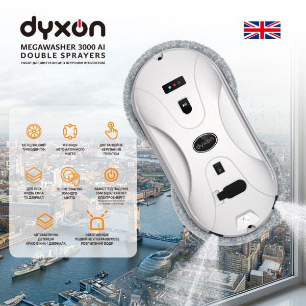 Фото - Пылесос оконный Dyxon MEGAWASHER 3000 AI DOUBLE SPRAYERS White (DXN-MGWR-3000AI-WH)