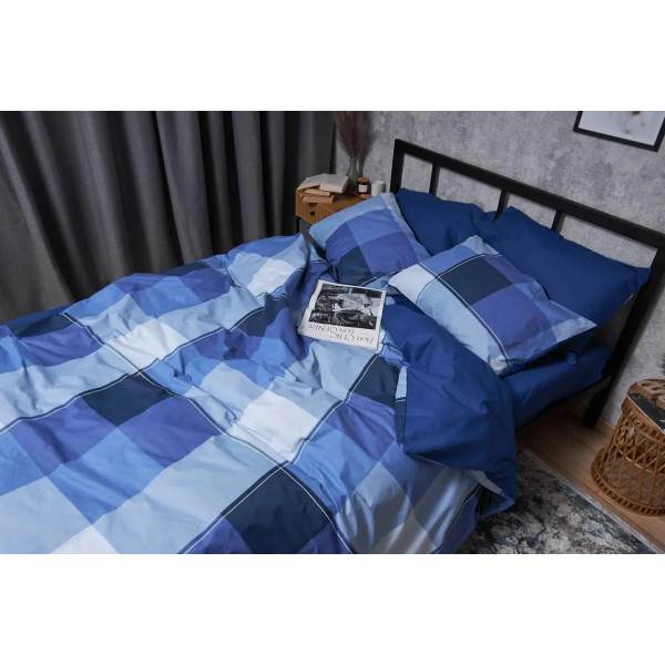 Фото - Комплект постільної білизни Moon&Star Бязь Gold Люкс «Finland Blue» 200х220 нав. 4х70х70 (MS-820004879)