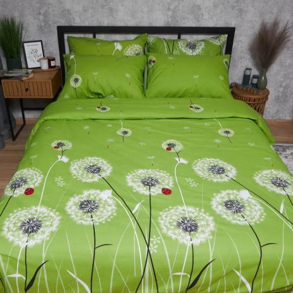 Фото - Комплект постельного белья Moon&Star Бязь Gold Люкс «Green Harmony» King Size 220x240 нав. 4х70х70 (MS-820006374)