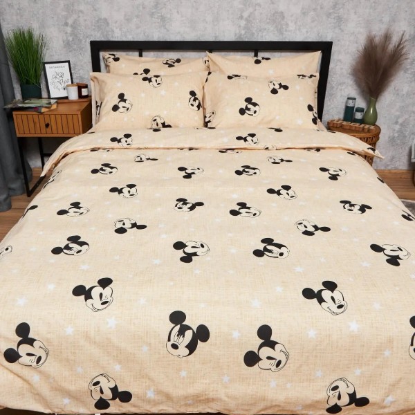 Фото - Комплект постільної білизни Moon&Star Бязь Gold Люкс «Mickey Mouse» 200х220 нав. 2х40х60 (MS-820006485)