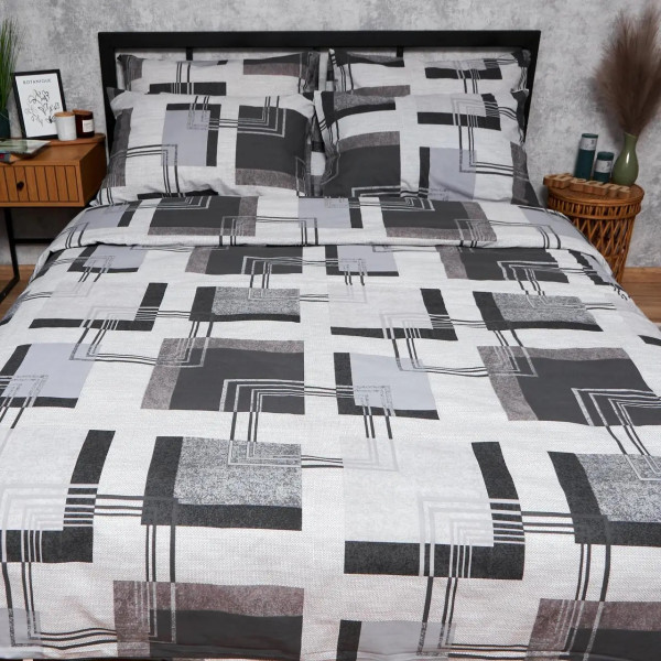 Фото - Комплект постільної білизни Moon&Star Бязь Gold Люкс «Modern Vision» King Size 220x240 нав. 4х50х70 (MS-820006513)