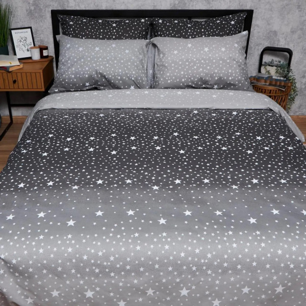 Фото - Комплект постільної білизни Moon&Star Бязь Gold Люкс «Night Sky» 200х220 нав. 4х70х70 (MS-820006594)