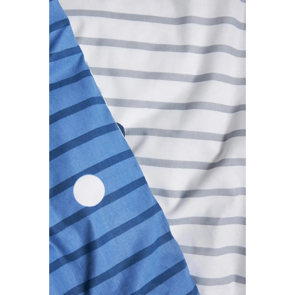 Фото - Комплект постільної білизни Moon&Star Бязь Gold Люкс «Peas Blue» 200х220 нав. 2х50х70 (MS-820004771)