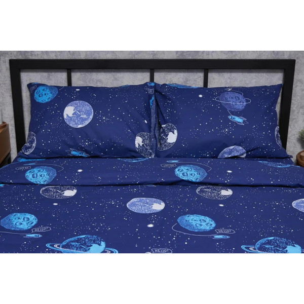 Фото - Комплект постільної білизни Moon&Star Бязь Gold Люкс «Planets» 200х220 нав. 2х40х60 (MS-820004805)
