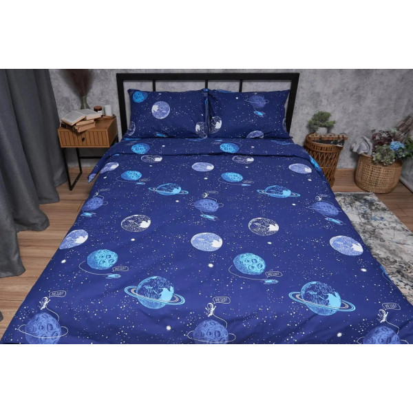 Фото - Комплект постільної білизни Moon&Star Бязь Gold Люкс «Planets» 200х220 нав. 2х50х70 (MS-820004806)