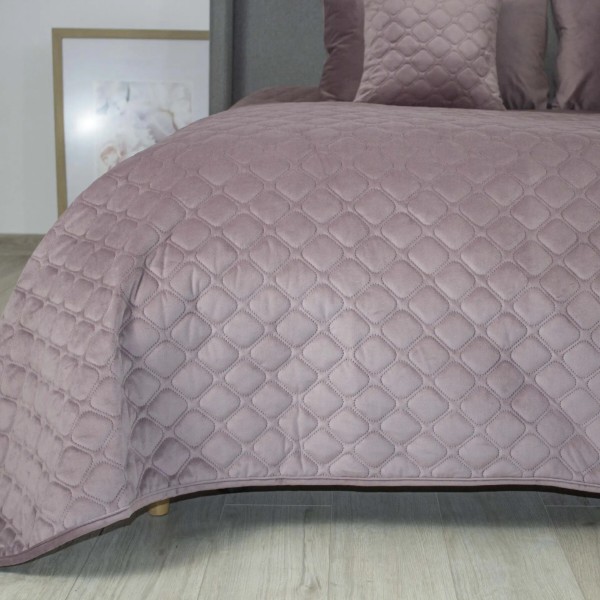 Фото - Покрывало полуторное ТЕП VELOUR 150х210 см Орхидея/Ромб круглый (4-00515_33953)