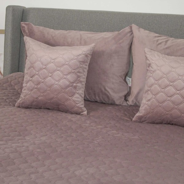 Фото - Покрывало полуторное ТЕП VELOUR 150х210 см Орхидея/Ромб круглый (4-00515_33953)