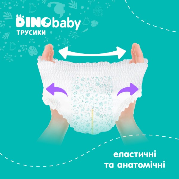 Фото - Одноразові підгузки-трусики DinoBaby Набір Розмір 4 (7-14кг.), 108 шт.(3*36 шт.) (NPT43.130)