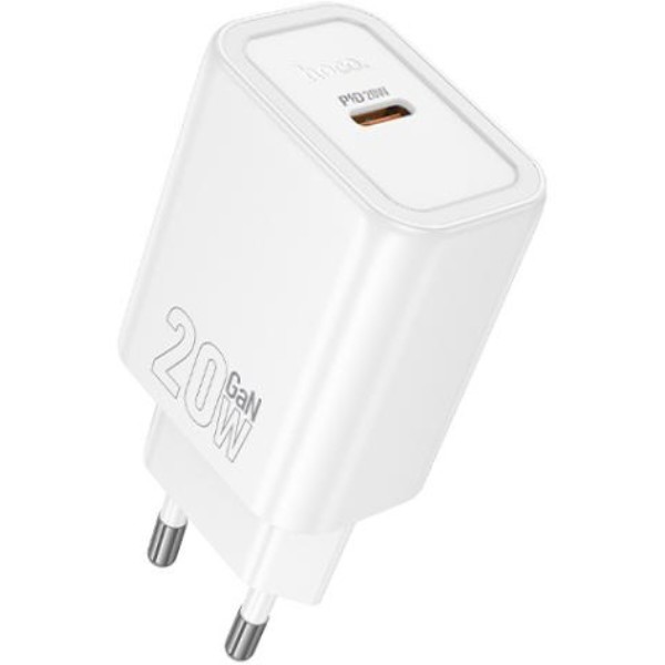 Фото - Мережевий зарядний пристрій HOCO N60 Gentle single port PD20W charger (EU) White (6942007644181)