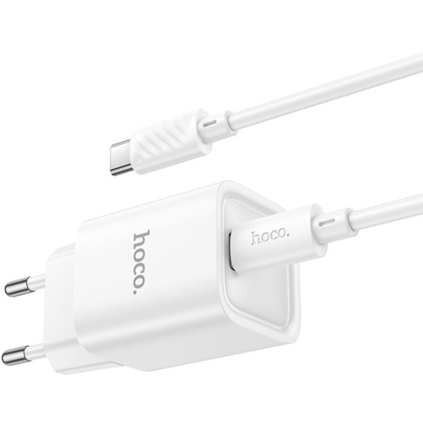 Фото - Мережевий зарядний пристрій HOCO C148A PD30W charger set (C to C) (EU) White (6942007630320)