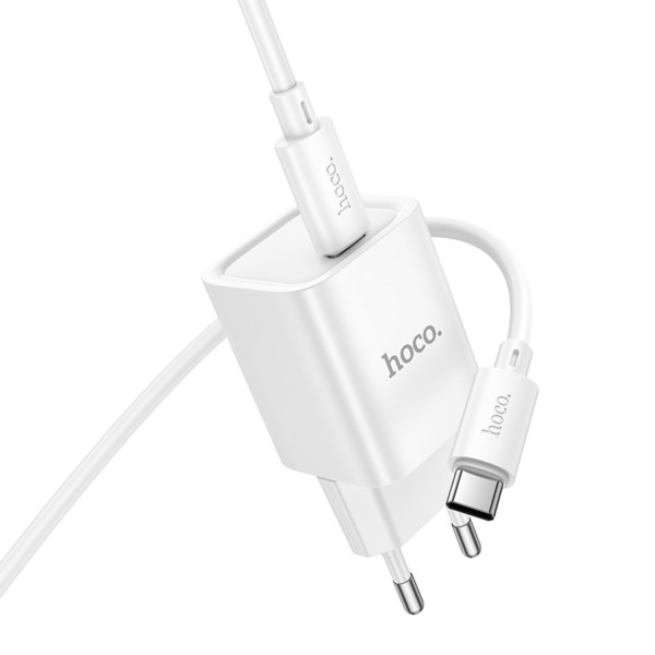 Фото - Мережевий зарядний пристрій HOCO C148A PD30W charger set (C to C) (EU) White (6942007630320)