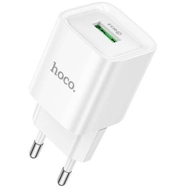 Фото - Мережевий зарядний пристрій HOCO C145A Charm single port QC3.0 charger (EU) White (6942007630214)