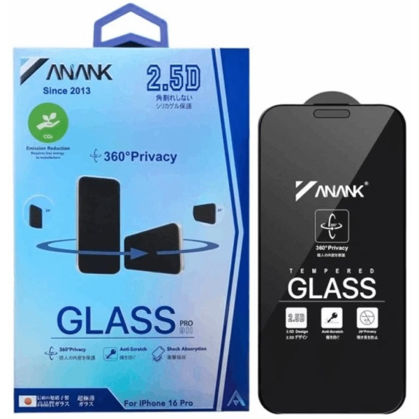 Фото - Захисне скло для смартфону Anank 2.5D 360° Privacy Glass for iPhone 16 Pro (2003108)