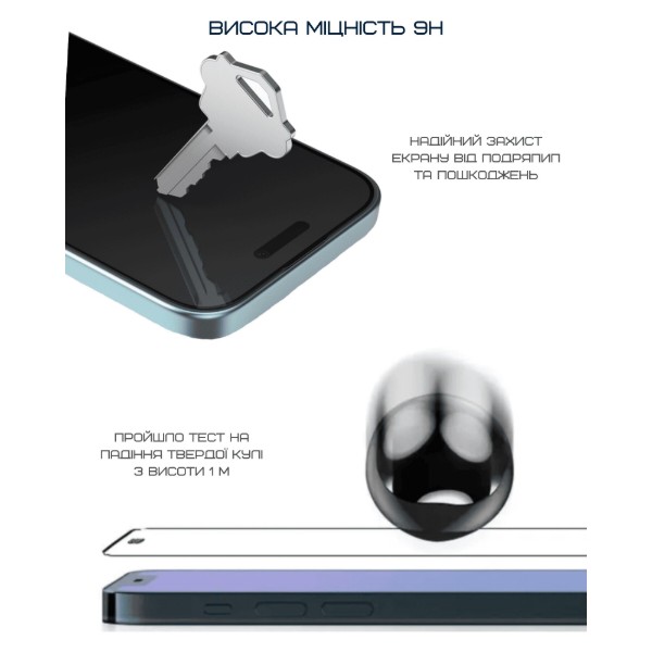 Фото - Захисне скло для смартфону Anank 2.5D Privacy (1 pcs)/Curved Clear (1pcs) Glass with installation box for iPhone 16 Pro Max (2003215)