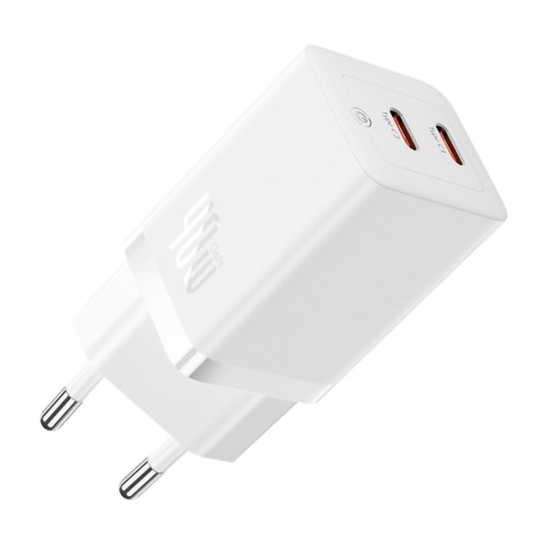 Фото - Мережевий зарядний пристрій Baseus GaN5 Pro Fast Charger C+C 40W EU White (CCGP180102)