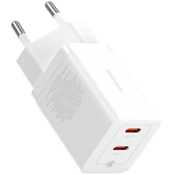 Фото - Мережевий зарядний пристрій Baseus GaN5 Pro Fast Charger C+C 40W EU White (CCGP180102)