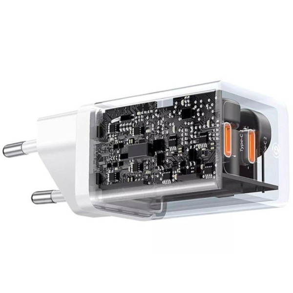 Фото - Мережевий зарядний пристрій Baseus GaN5 Pro Fast Charger C+C 40W EU White (CCGP180102)