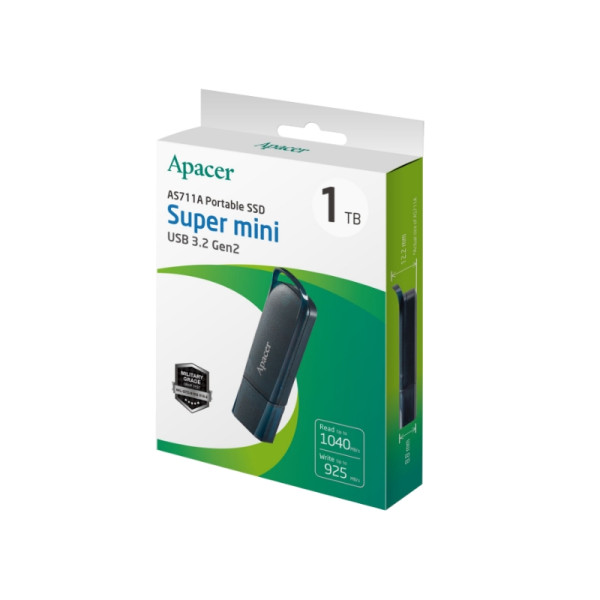 Фото - SSD-накопитель внешний Apacer AS711A 1TB USB 3.2 Gen.2 Blue (AP1TBAS711AU-1)