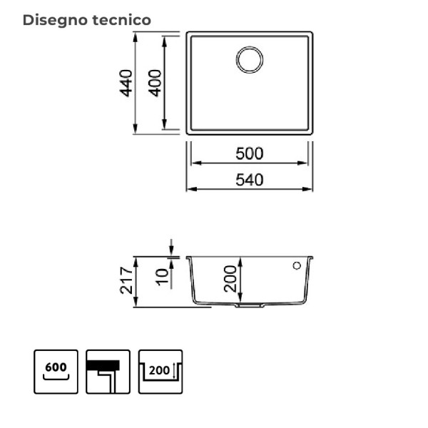 Фото - Мойка кухонная Elleci Q 105 under top Nuvola 79