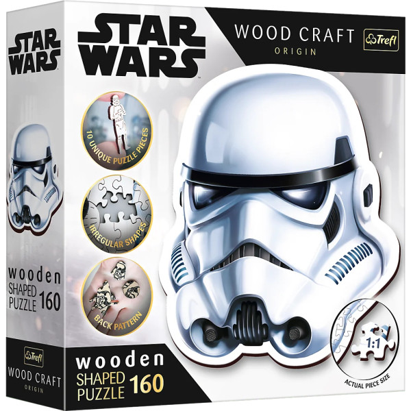 Фото - Пазли (5-7 років) Trefl Wooden Star Wars Шолом штурмовика 160 ел. (01888)
