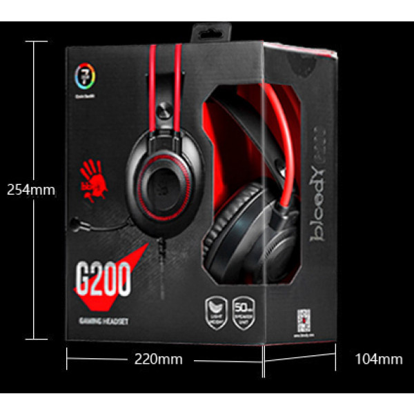 Фото - Гарнітура дротова ігрова Bloody G200 Black/Red