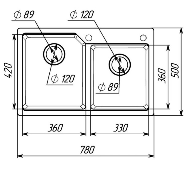 Фото - Мийка кухонна VALESO 7850 HARMONY матова Мікс