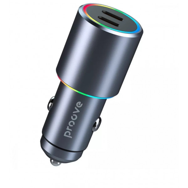 Фото - Автомобільний зарядний пристрій Proove Double Energy 50W Type-C Metal Gray (ACDE50022206)