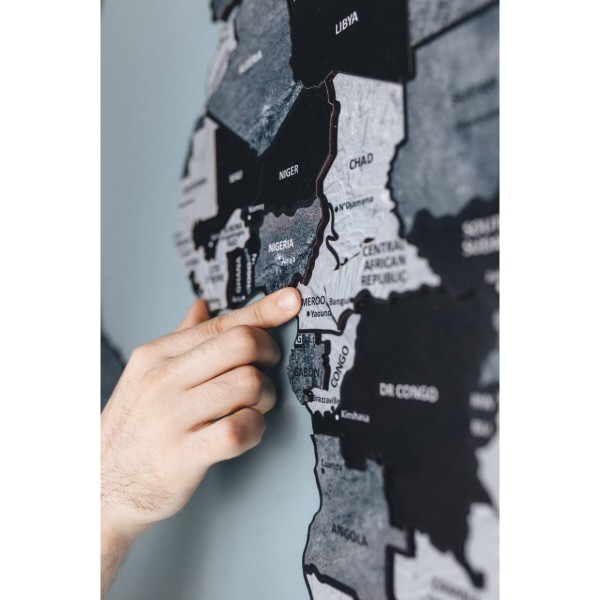 Фото - Пазли (8+) PuzzleOk Мапа Світу двошарова дерев'яна, настінна (Арт-06013)