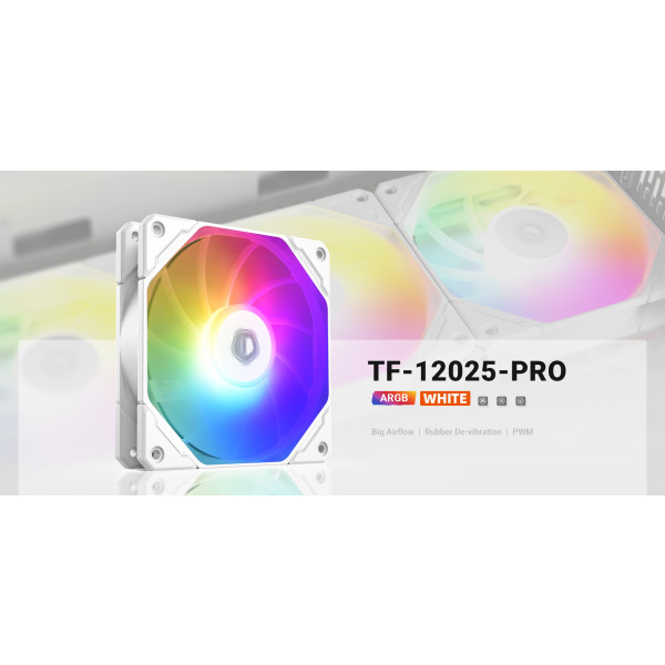Фото - Уцінка - Корпусний вентилятор ID-Cooling TF-12025-PRO-ARGB-WHITE