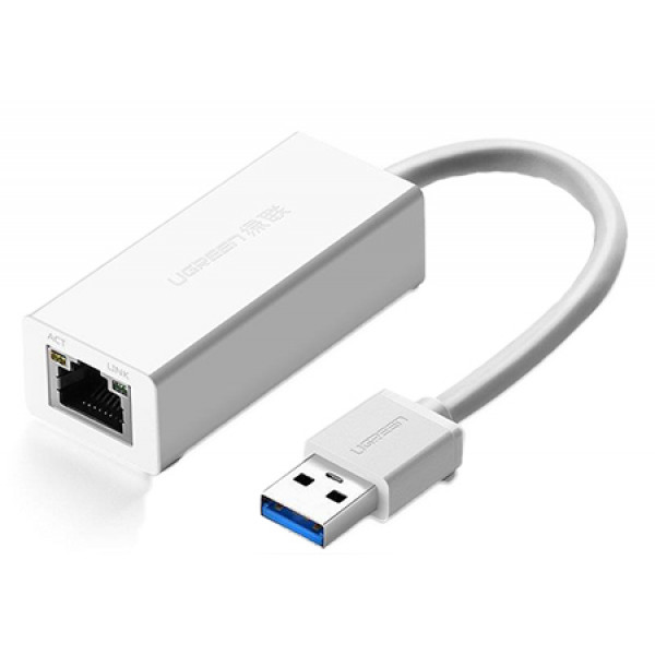 Фото - Перехідник USB-RJ-45 UGREEN CR111 USB 3.0-Ethernet RJ45 1000 Mb White (20255)
