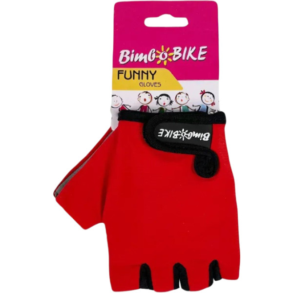 Фото - Велорукавиці дитячі Bimbo Bike 4-6 років розмір S червоні FUNNY (90943R-IS)