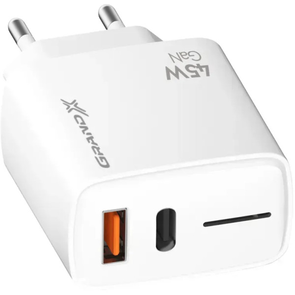 Фото - Мережевий зарядний пристрій Grand-X CH-460W USB A+Type-C 45W Quick Charge QС3.0 (3000001626015)