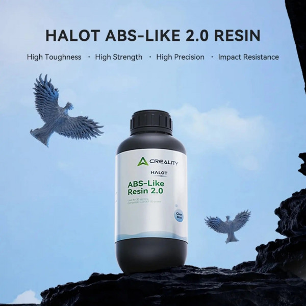 Фото - Гумовий фотополімер Creality Halot ABS-Like Resin 2.0 1 кг White (3302040026)