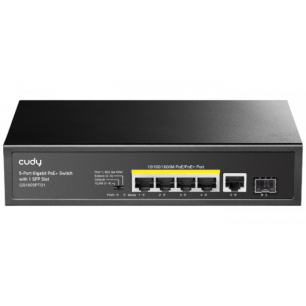 Фото - Коммутатор локальної мережі (Switch) Cudy GS1005PTS1