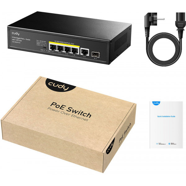 Фото - Коммутатор локальної мережі (Switch) Cudy GS1005PTS1