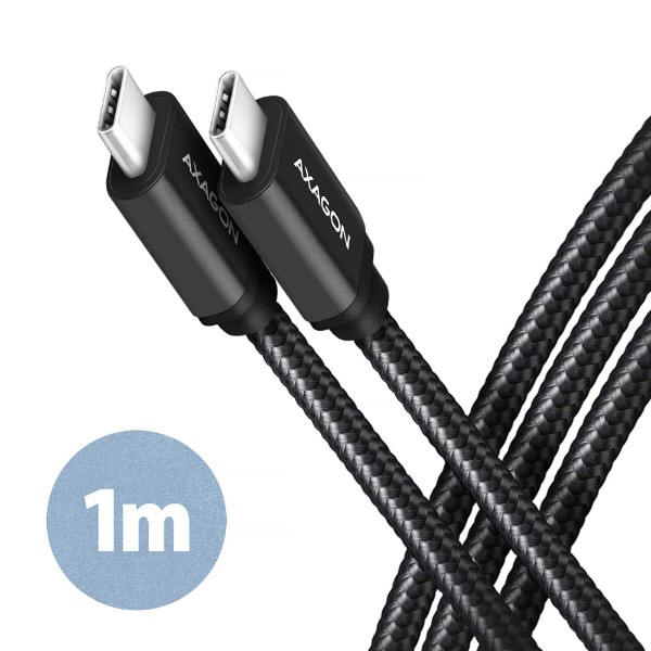 Фото - Кабель AXAGON USB-C-USB-C 3.2 Gen 1 1м Black (BUCM3-CM10AB)