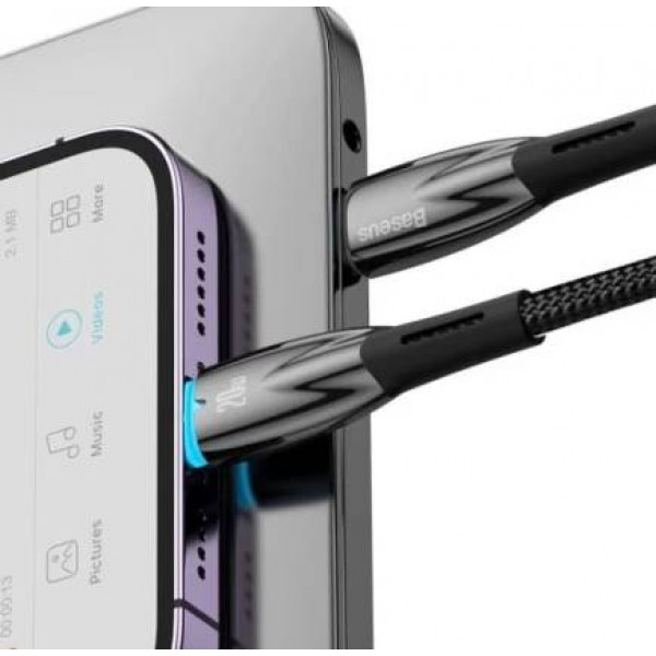 Фото - Кабель Baseus Glimmer USB-C - Lightning 20W 1m Black (CADH000001)