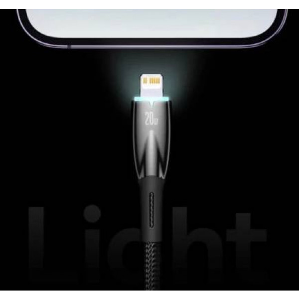 Фото - Кабель Baseus Glimmer USB-C - Lightning 20W 1m Black (CADH000001)