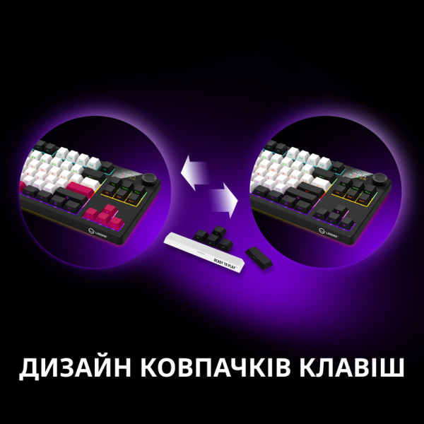 Фото - Клавиатура беспроводная игровая Lorgar KBP70TKLW Wireless TKL Mechanical Pro Black-Red (LRG-KBP70TKLW-BK-US)